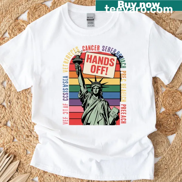 Hands Off Anti Trump t-shirt featuring bold printed text