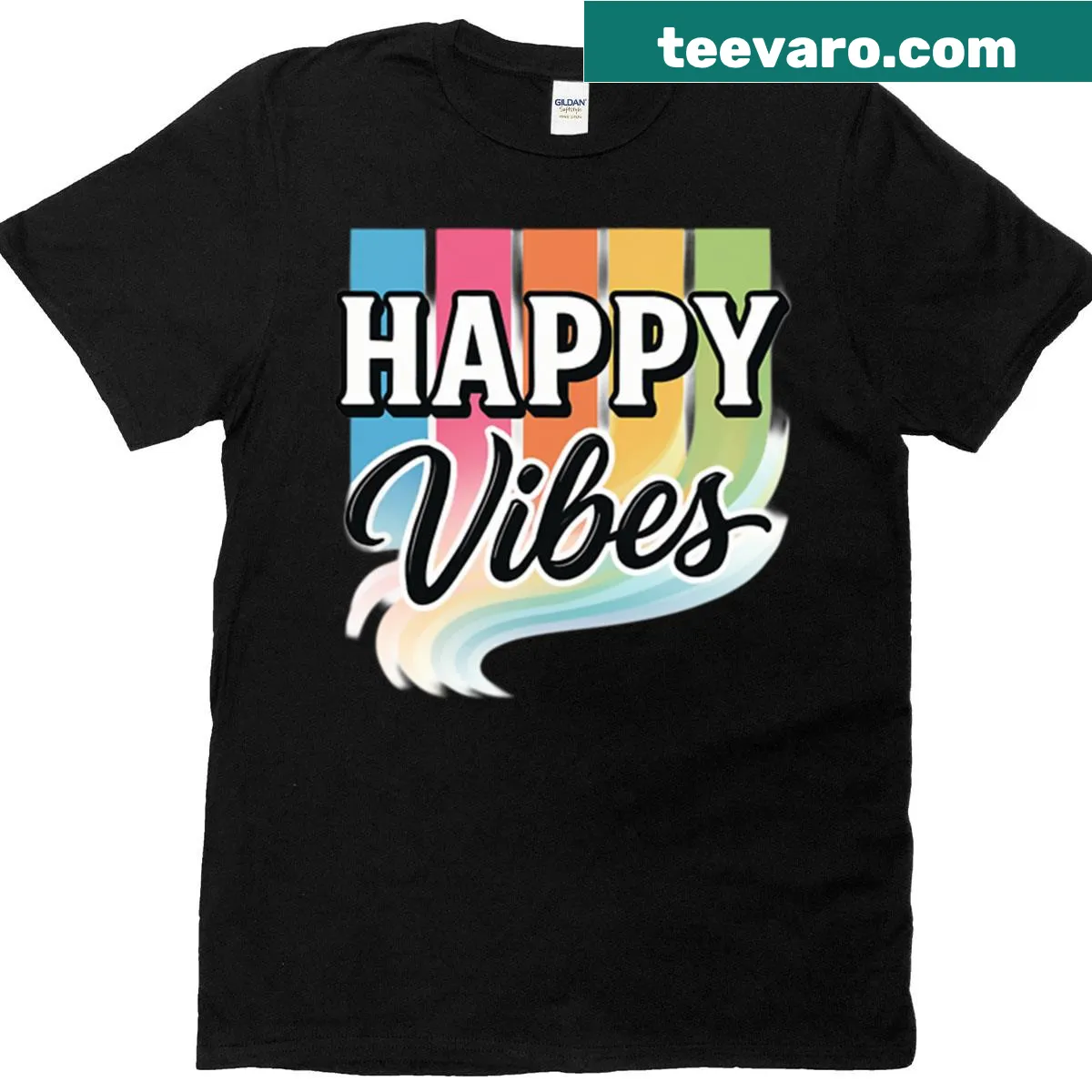 Uplifting t-shirt with positive text about happiness and energy — on a men's t-shirt
