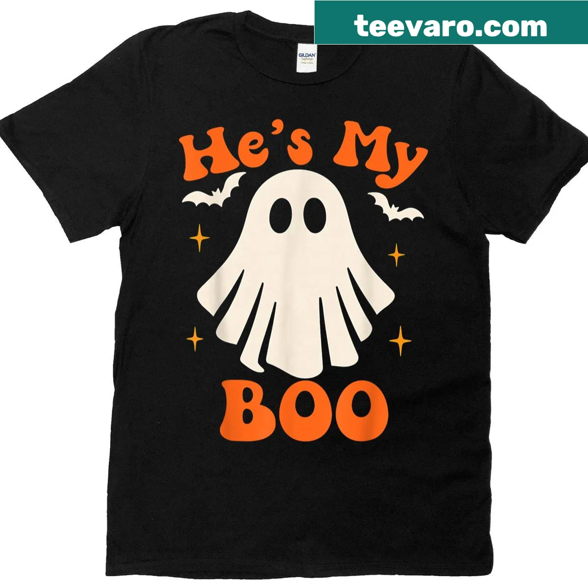 Funny ghost graphic for couples on t-shirt — on a men's t-shirt