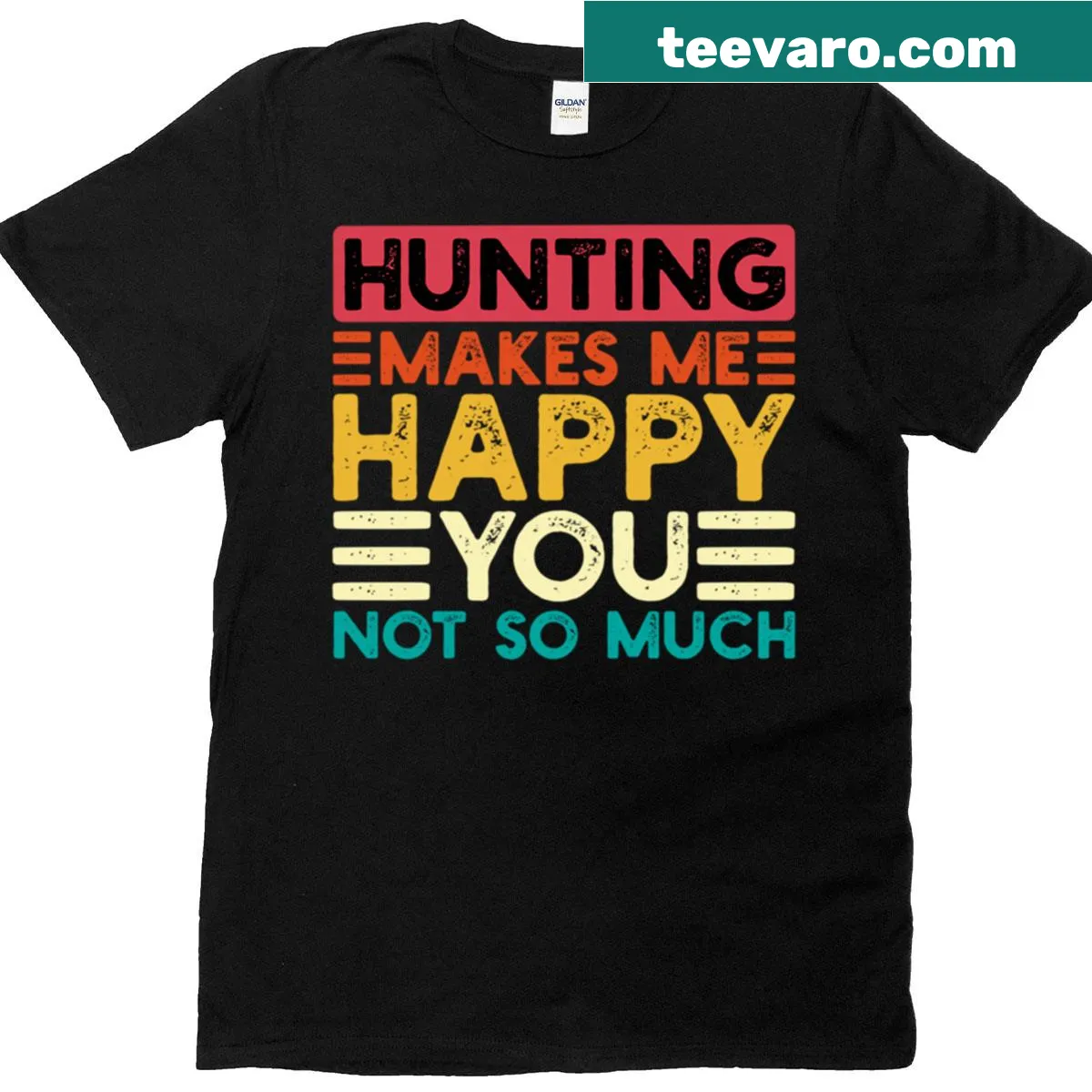 Funny hunting themed t-shirt with humorous text — on a men's t-shirt