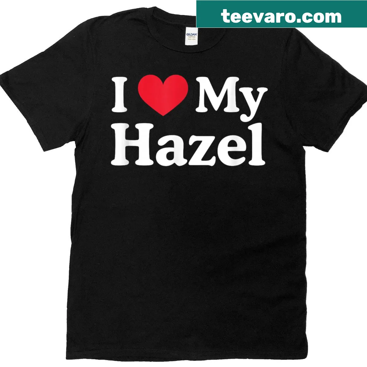 Wholesome typography celebrating love for Hazel on a T-shirt — on a men's t-shirt