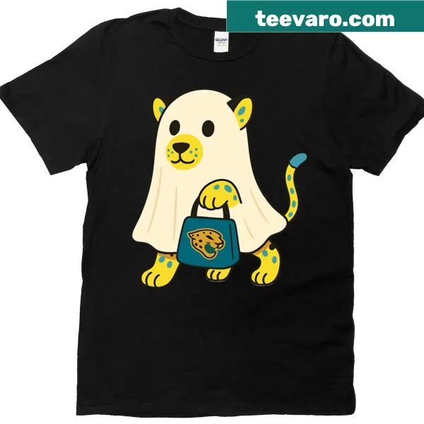 T-shirt featuring a ghost design with Jacksonville Jaguars theme
