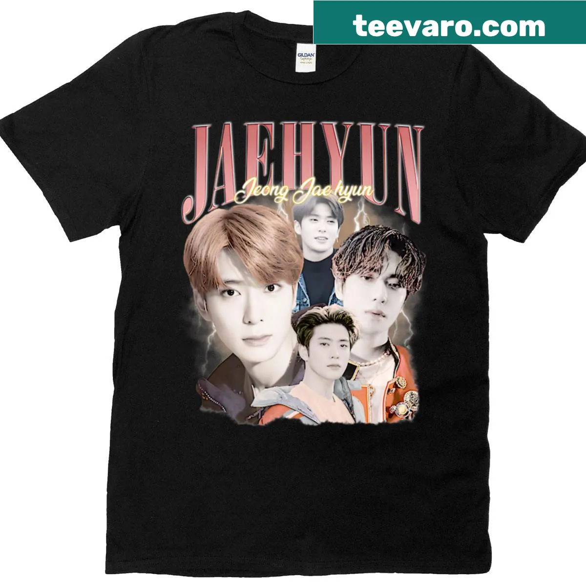 Vintage-style fan art of Jaehyun on T-shirt — on a men's t-shirt