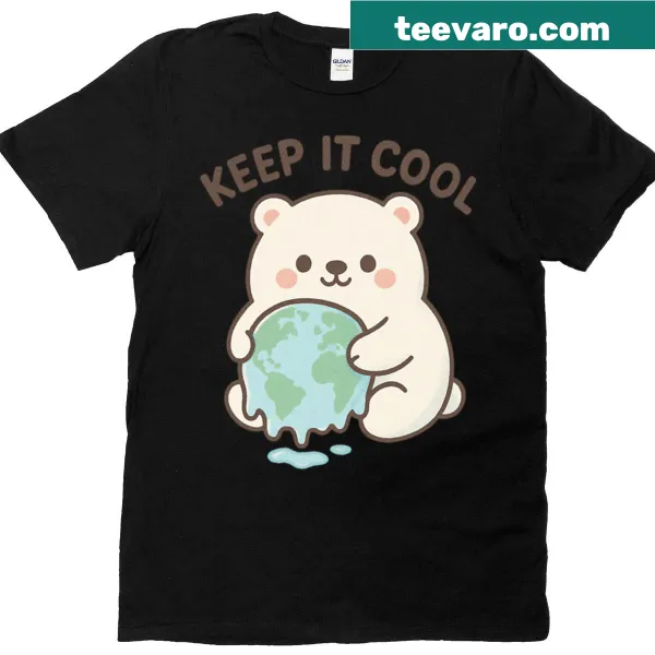 Kawaii polar bear graphic on a cute T-shirt for kids