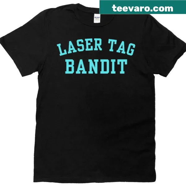 Playful Laser Tag Bandit cartoon T-shirt design