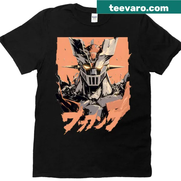 Epic retro robot warrior graphic on a T-shirt