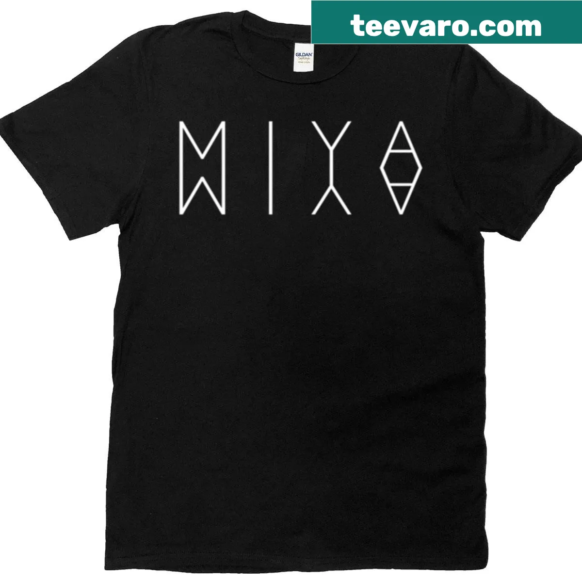Hand-lettered personalized name art on a t-shirt — on a men's t-shirt