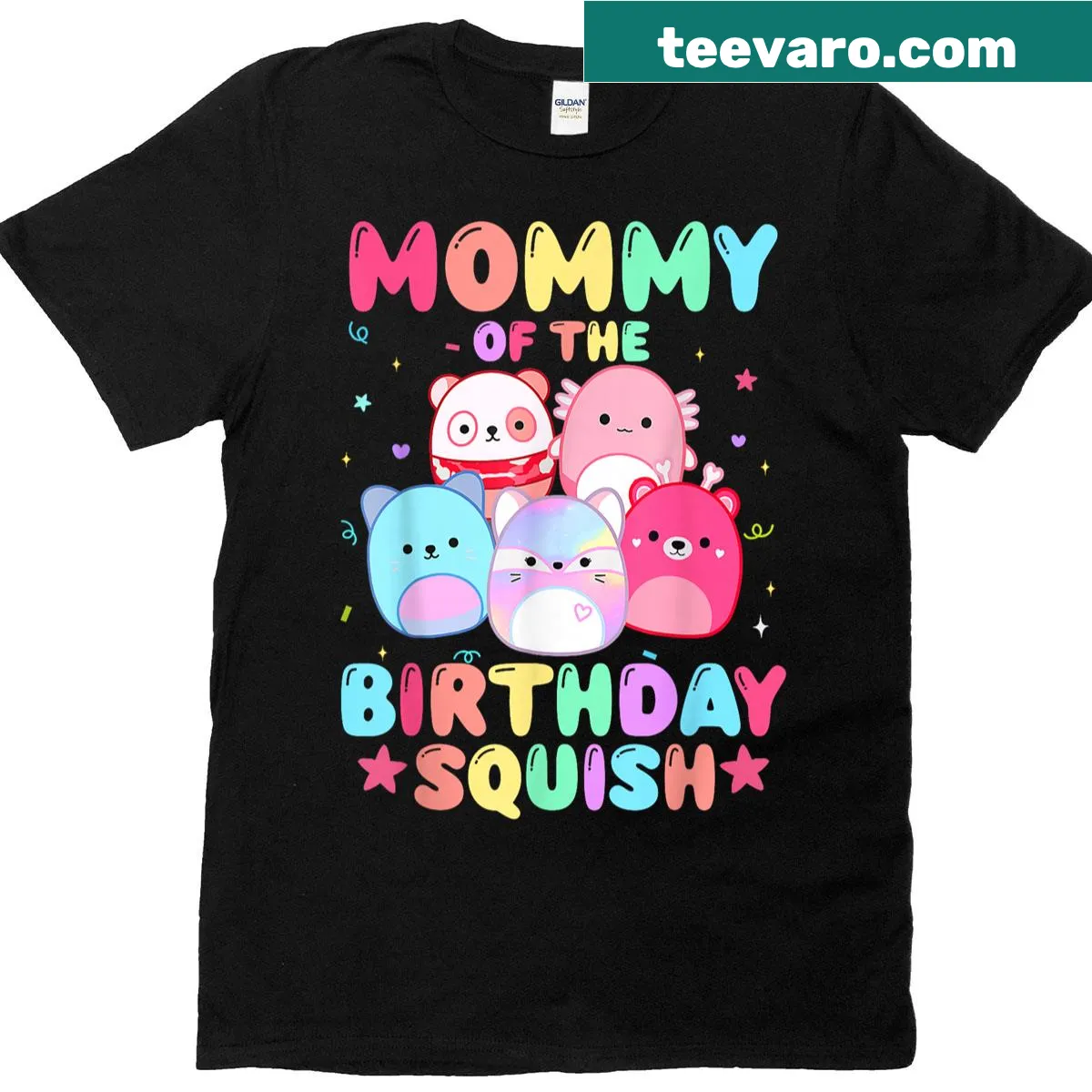 Cute illustration of 'Mommy of the Birthday Girl' T-shirt — on a men's t-shirt