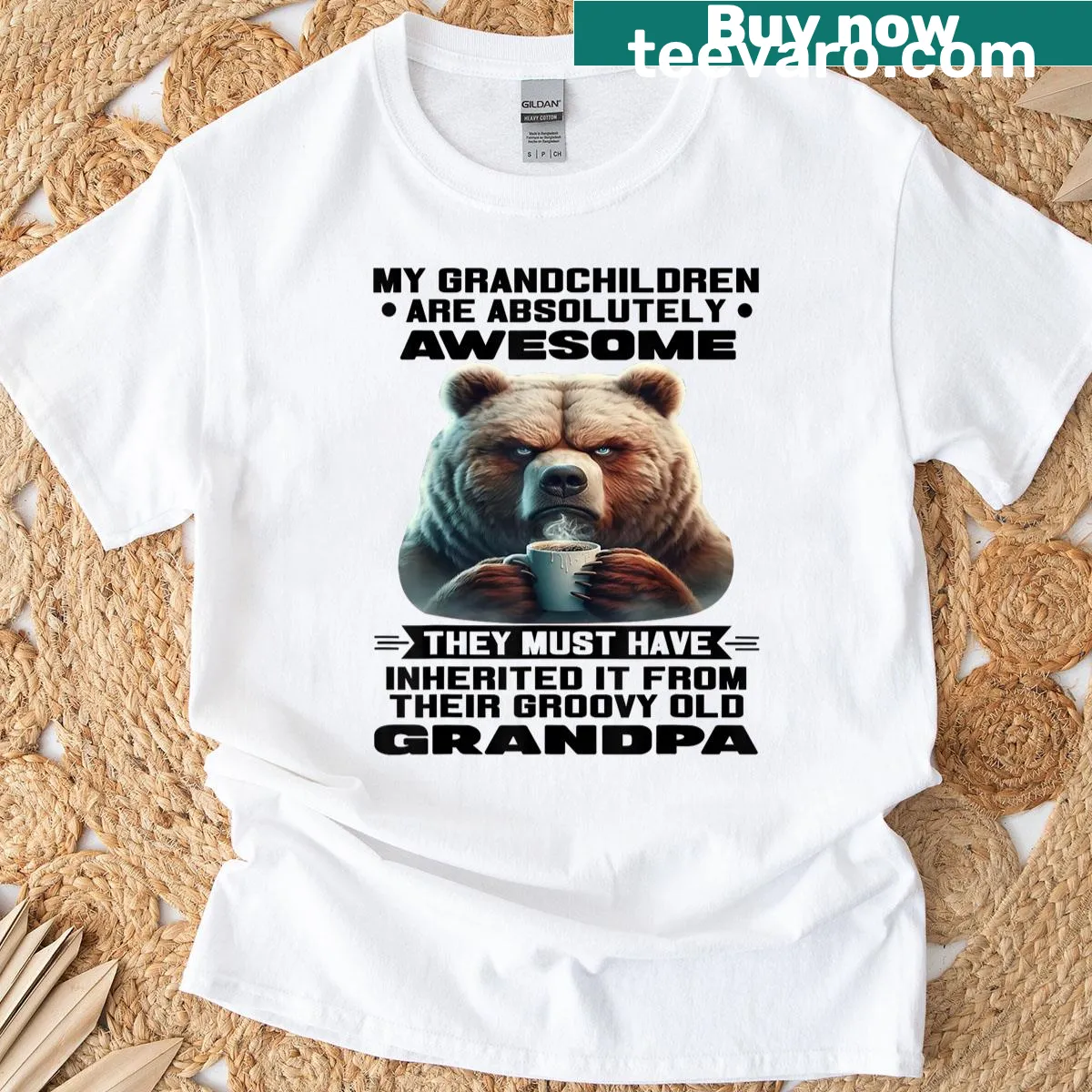 Shirt with text declaring grandkids are awesome in a playful font — on a men's t-shirt