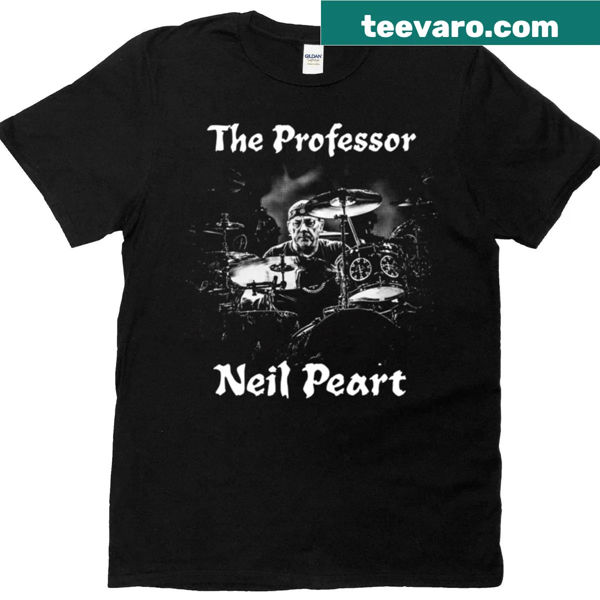 Illustration of a drumming professor for music lovers — on a men's t-shirt