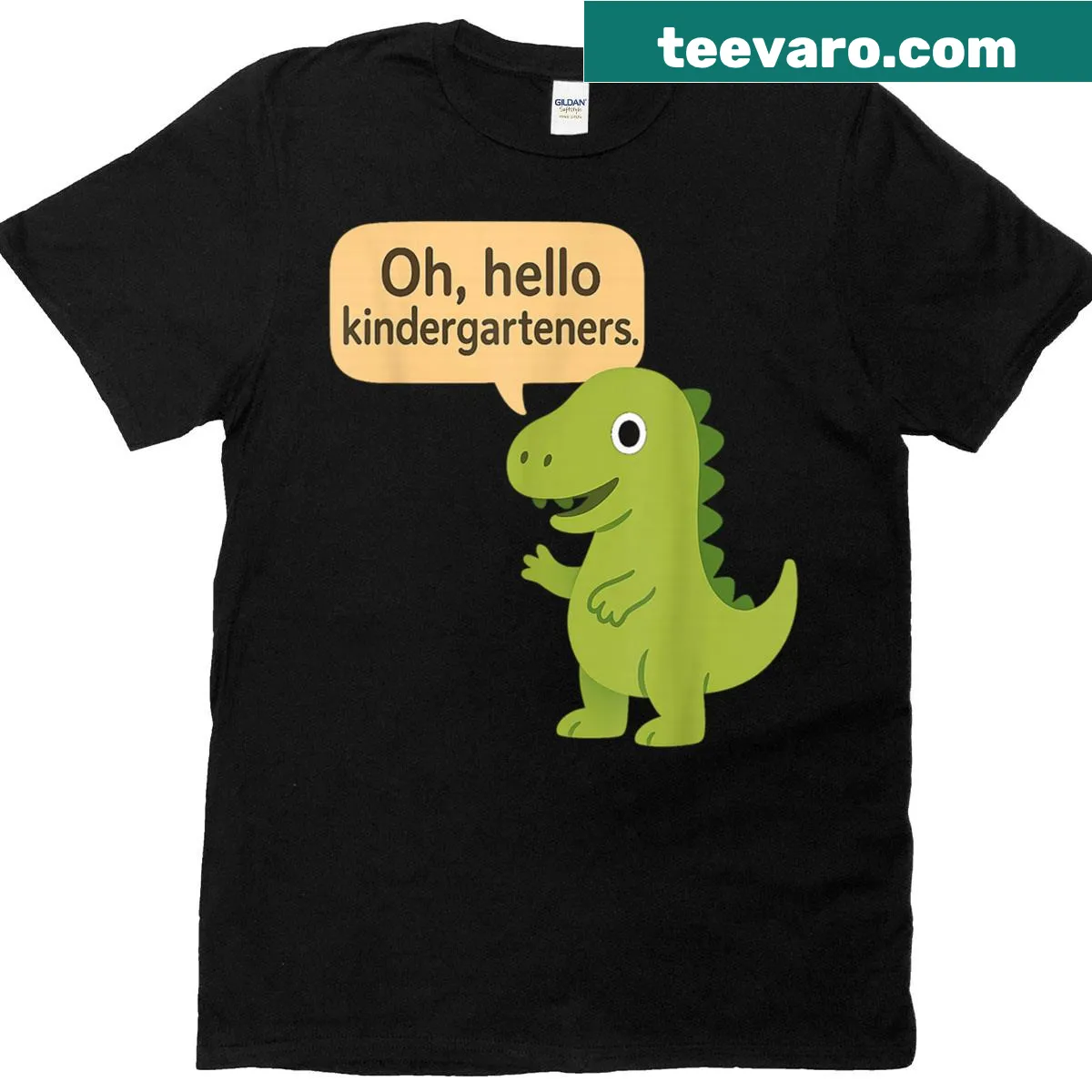 Cute dinosaur illustration T-shirt for kindergarten teachers. — on a men's t-shirt