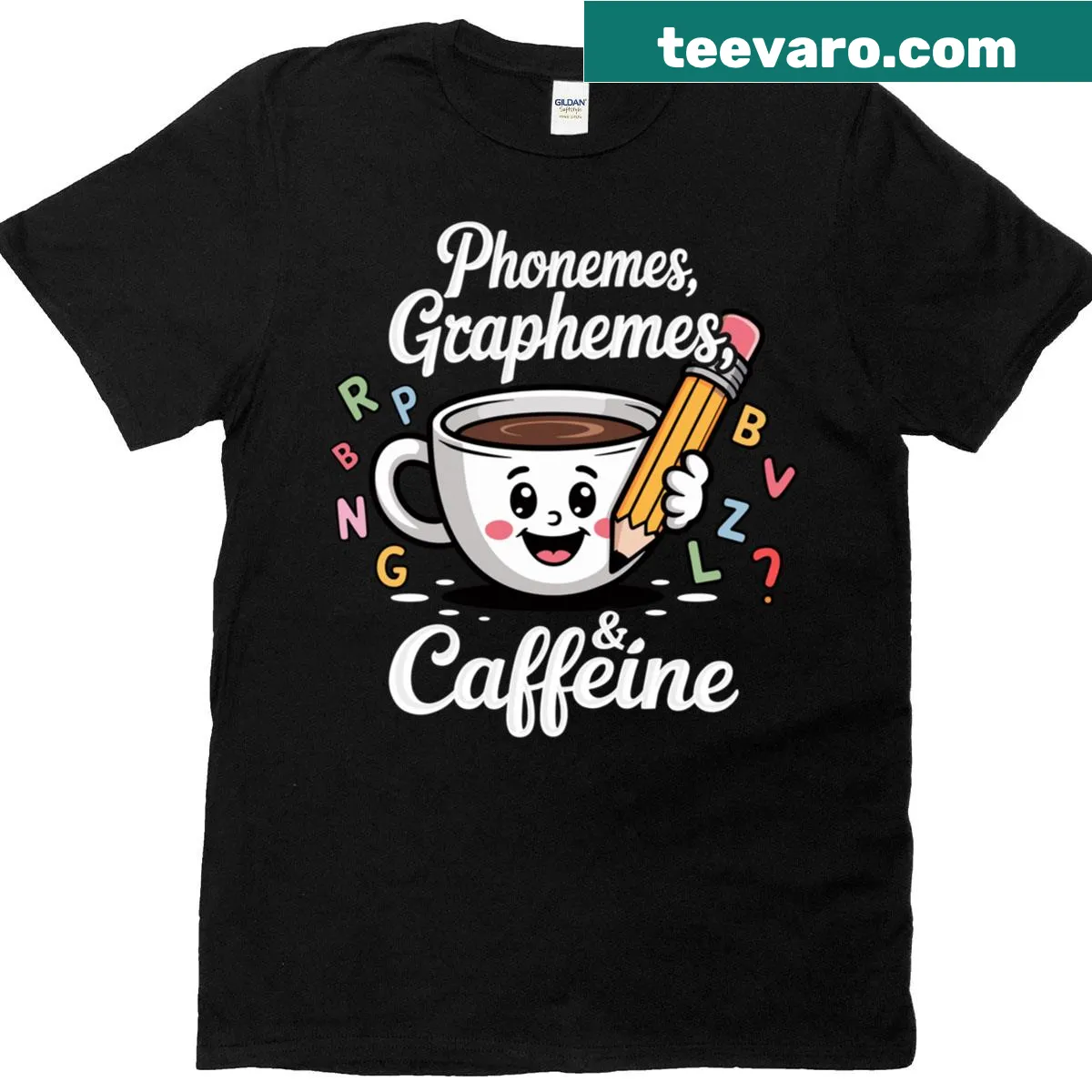 Funny literacy-themed design for teachers — on a men's t-shirt