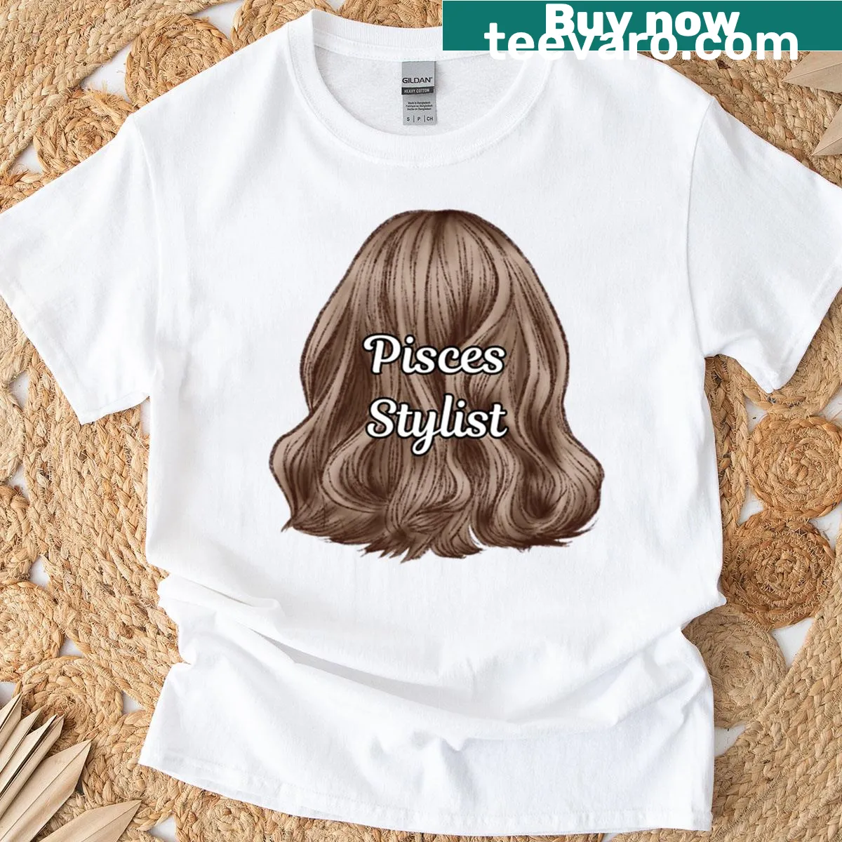 Typographic t-shirt celebrating the Pisces zodiac sign with stylish design. — on a men's t-shirt