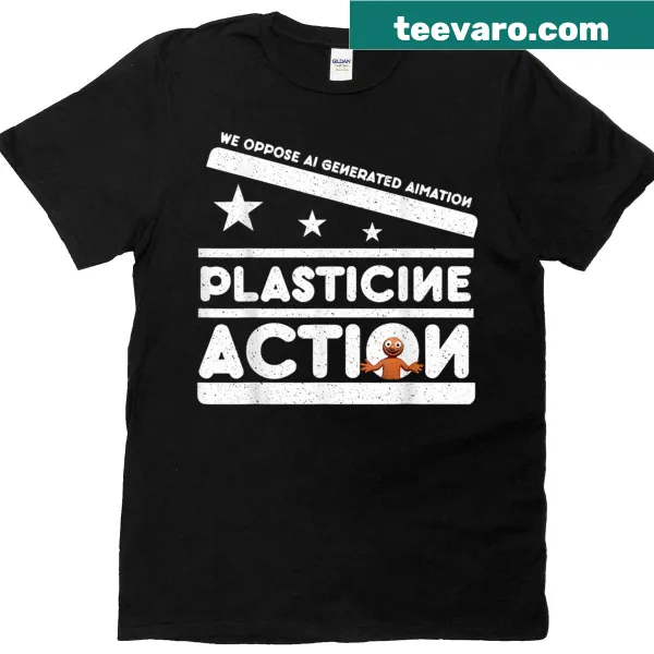 T-shirt with a bold message opposing AI generated animation
