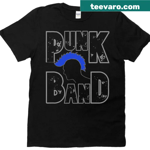 Edgy punk band t-shirt with retro graphic design