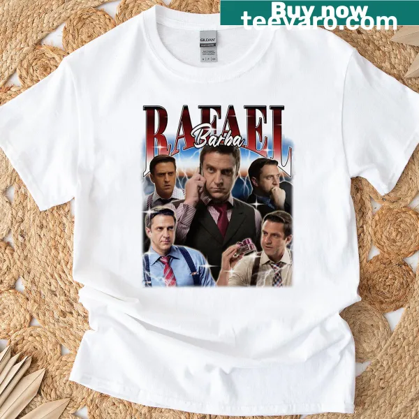 Retro aesthetic design featuring Rafael Barba from a TV show on a T-shirt