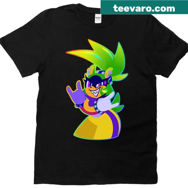 Colorful Rainbow Surge t-shirt with dynamic graphic design.