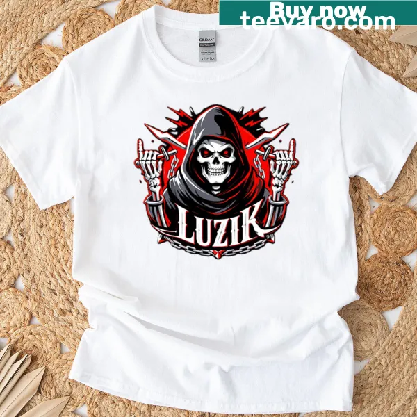 Bold Rap Luzik graphic t-shirt with dynamic typography