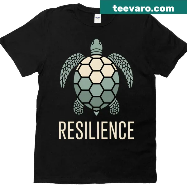 Minimalist turtle t-shirt symbolizing resilience and perseverance