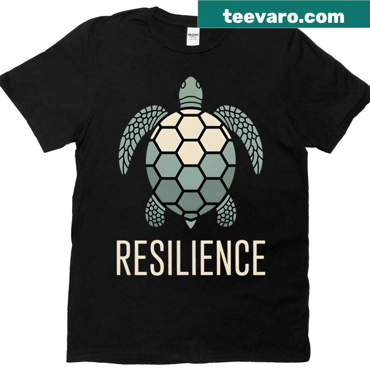 Minimalist turtle t-shirt symbolizing resilience and perseverance — on a men's t-shirt