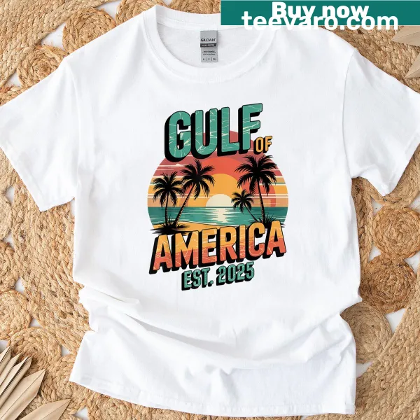 Retro American flag design with Gulf of Mexico theme