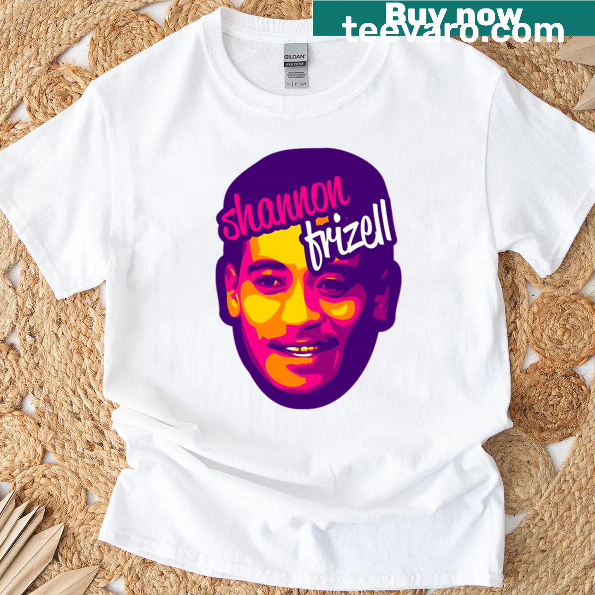 Illustration of Shannon Frizell representing the All Blacks rugby team — on a men's t-shirt