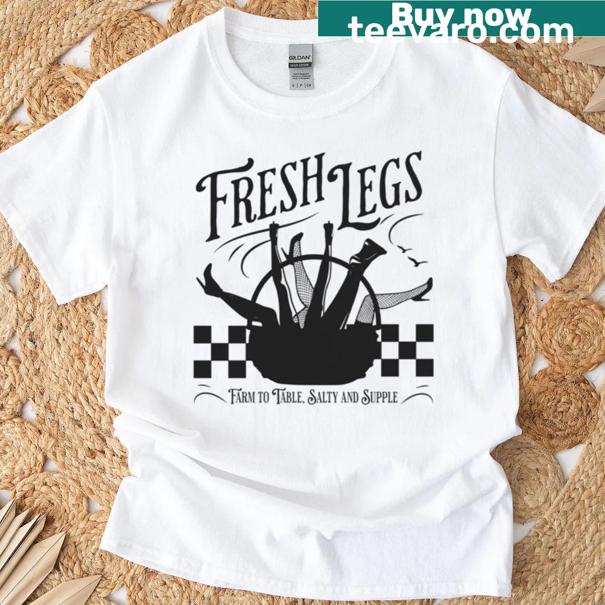 Funny dark humor graphic about fresh produce for farmers — on a men's t-shirt
