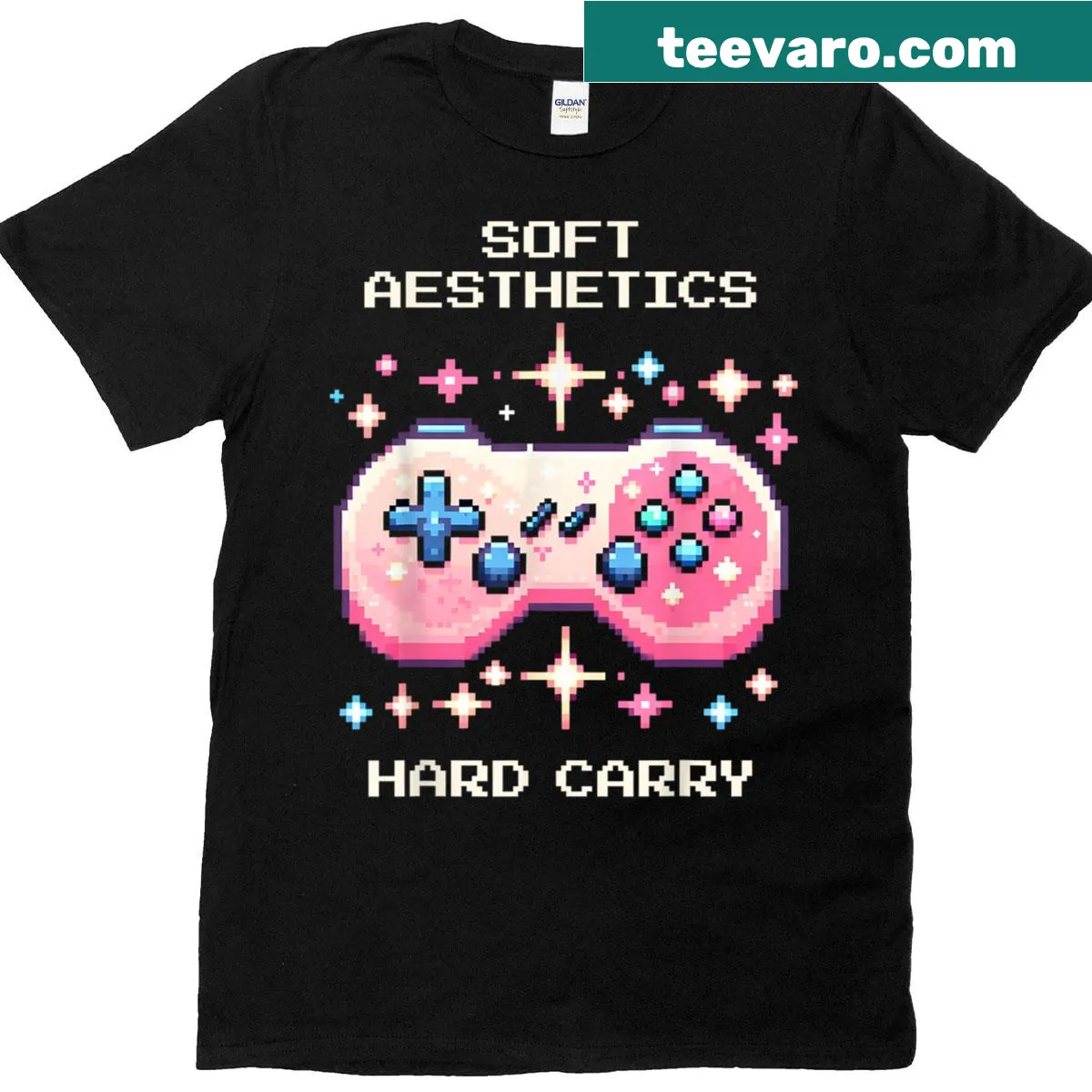 Retro pixel art gaming design on a t-shirt — on a men's t-shirt