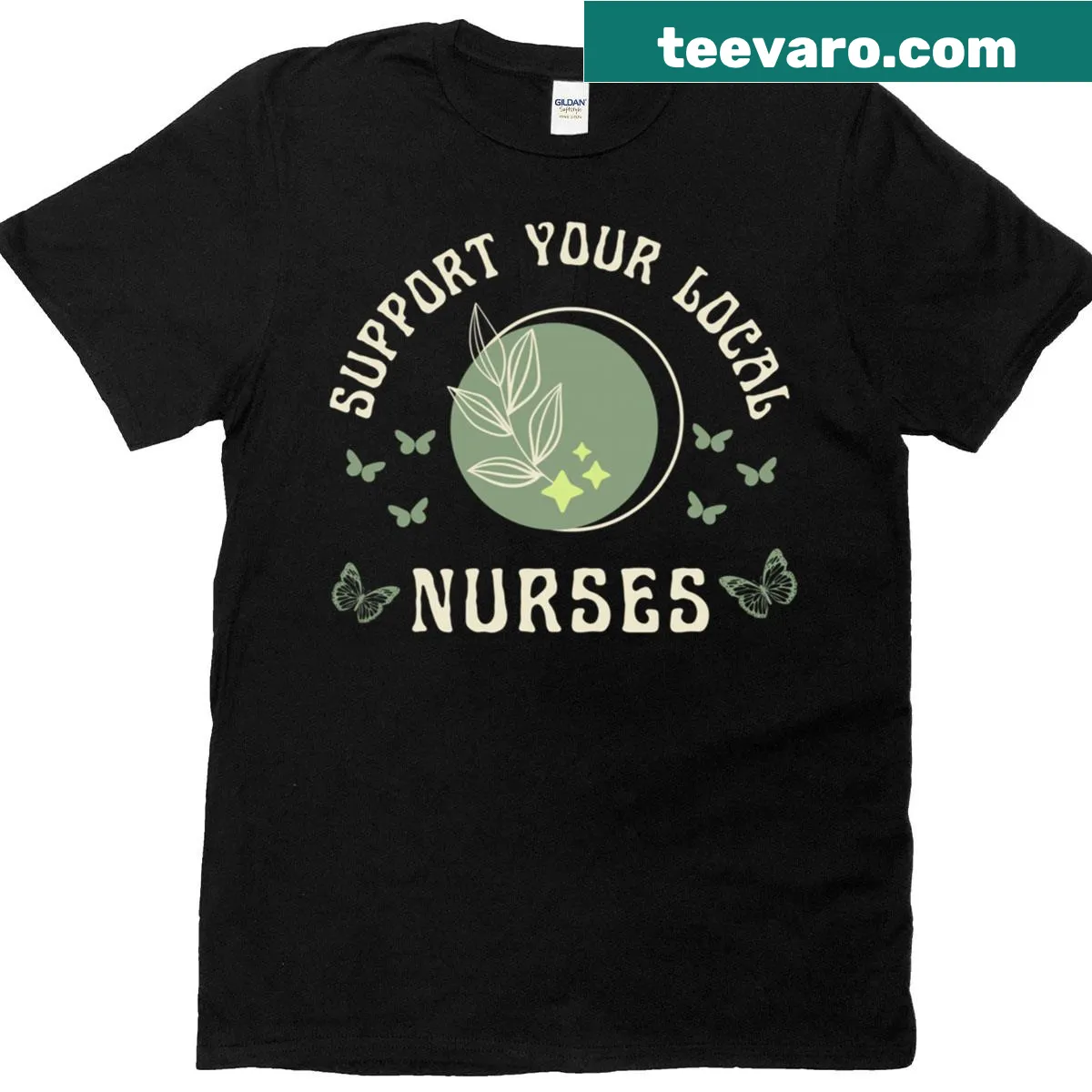 Vintage tee supporting local nurses with a retro design. — on a men's t-shirt
