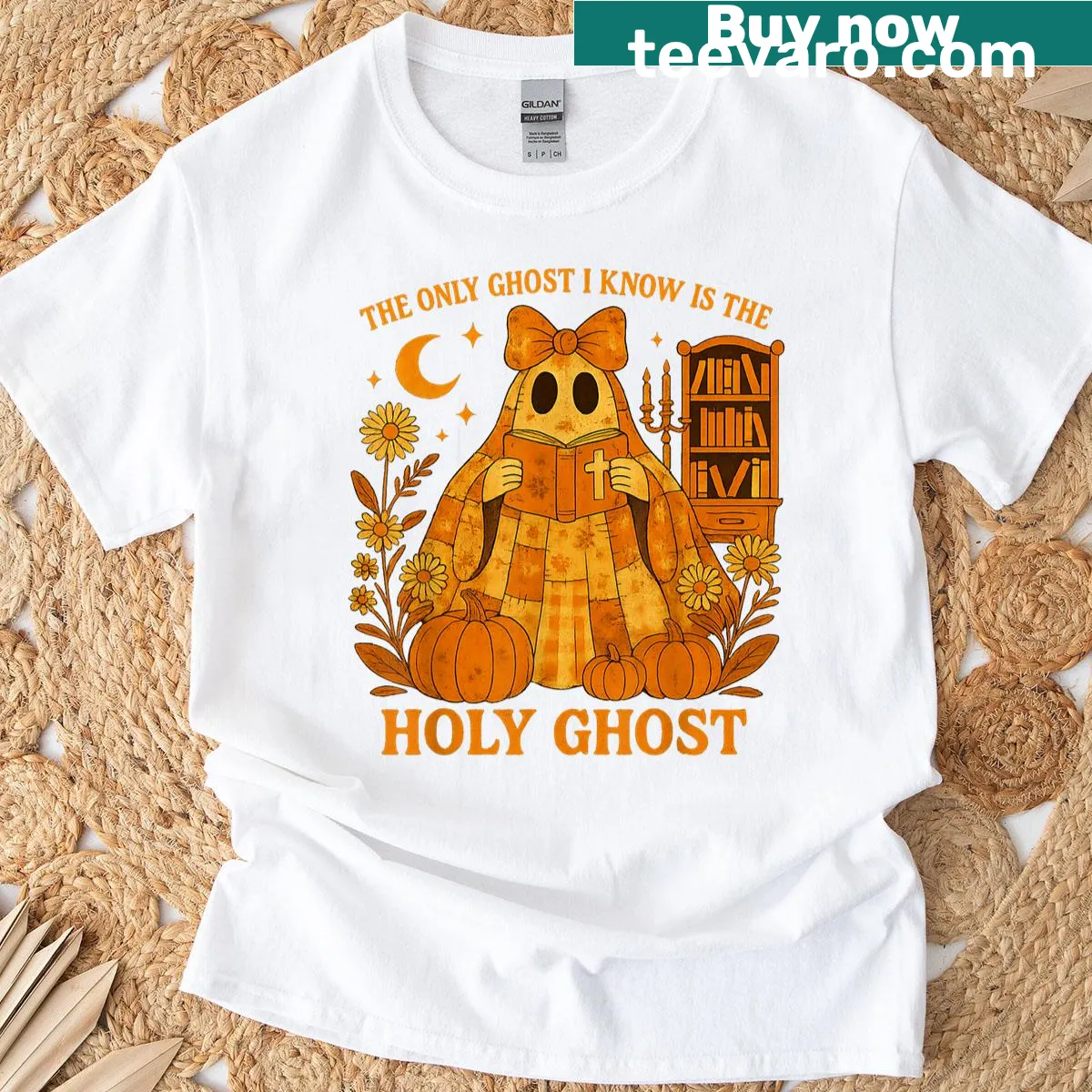 Christian Halloween shirt with a message about the Holy Ghost — on a men's t-shirt