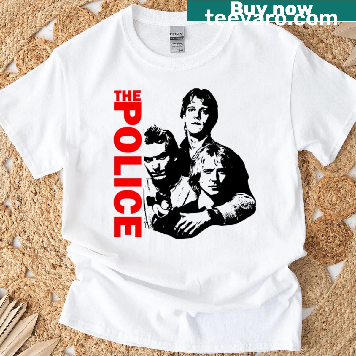 The Polices Band T-shirt with classic band graphic — on a men's t-shirt