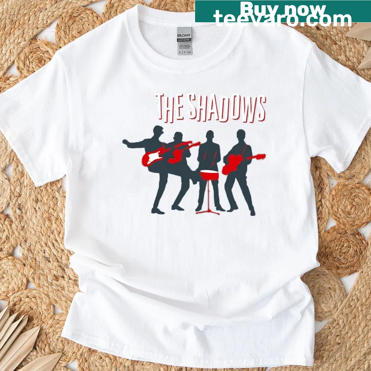 Retro band graphic representing The Shadows — on a men's t-shirt