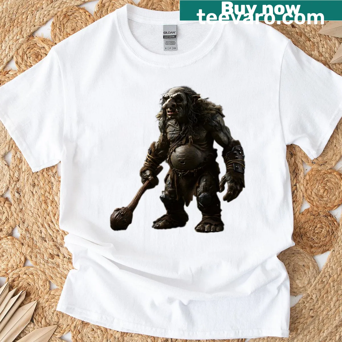 Illustrated Troll from Scandinavian Folklore T-shirt — on a men's t-shirt