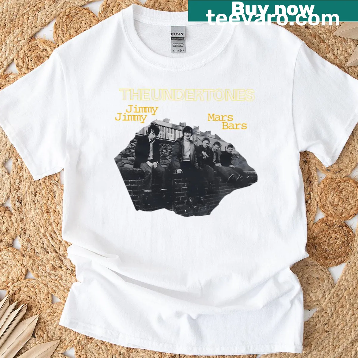 Vintage-style graphic honoring a fictional band — on a men's t-shirt