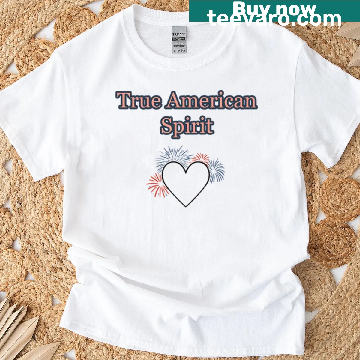 Patriotic T-shirt with typographic design celebrating American values — on a men's t-shirt