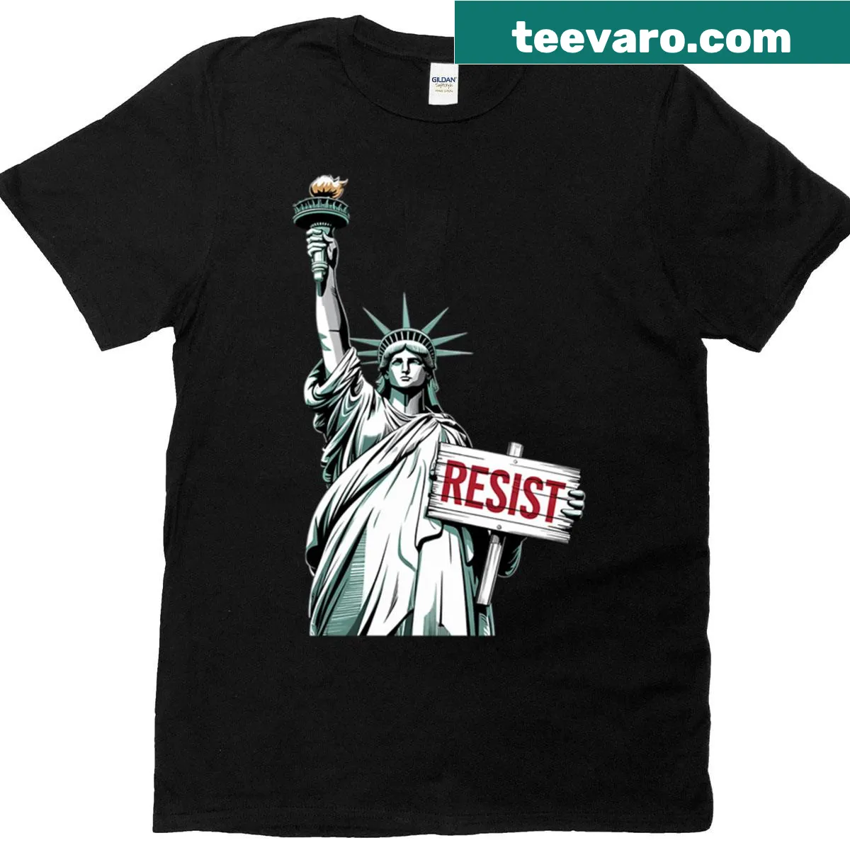 Anti-Trump protest shirt featuring 'Trump Resist' text — on a men's t-shirt