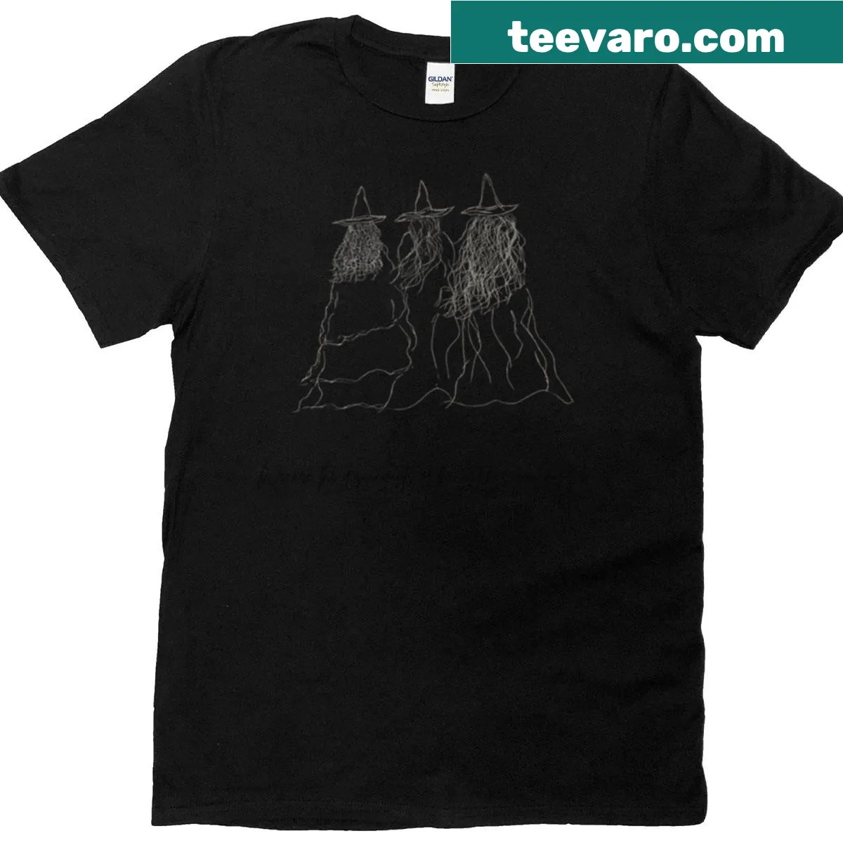 Empowering text t-shirt design about witches — on a men's t-shirt