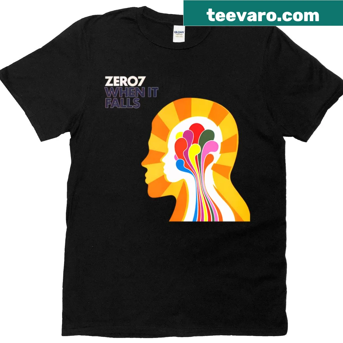 Minimalist t-shirt with the phrase 'When It Falls' in simple typography — on a men's t-shirt