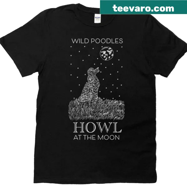 Wild poodles howling at the moon t-shirt design