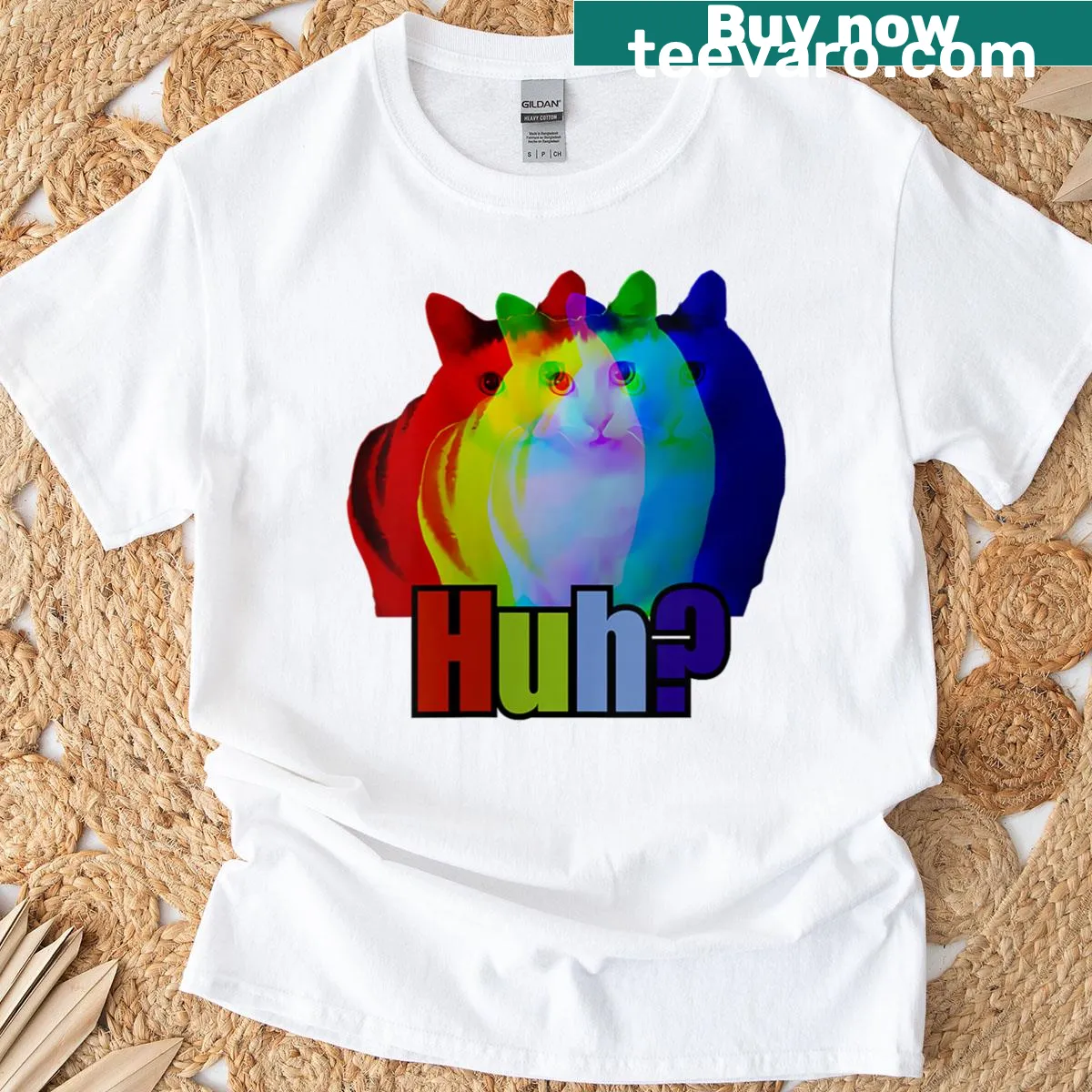 Funny chonky cat design on women's humor t-shirt — on a men's t-shirt