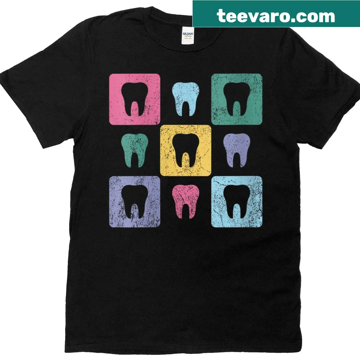 Vintage dental hygienist t-shirt featuring a tooth graphic — on a men's t-shirt