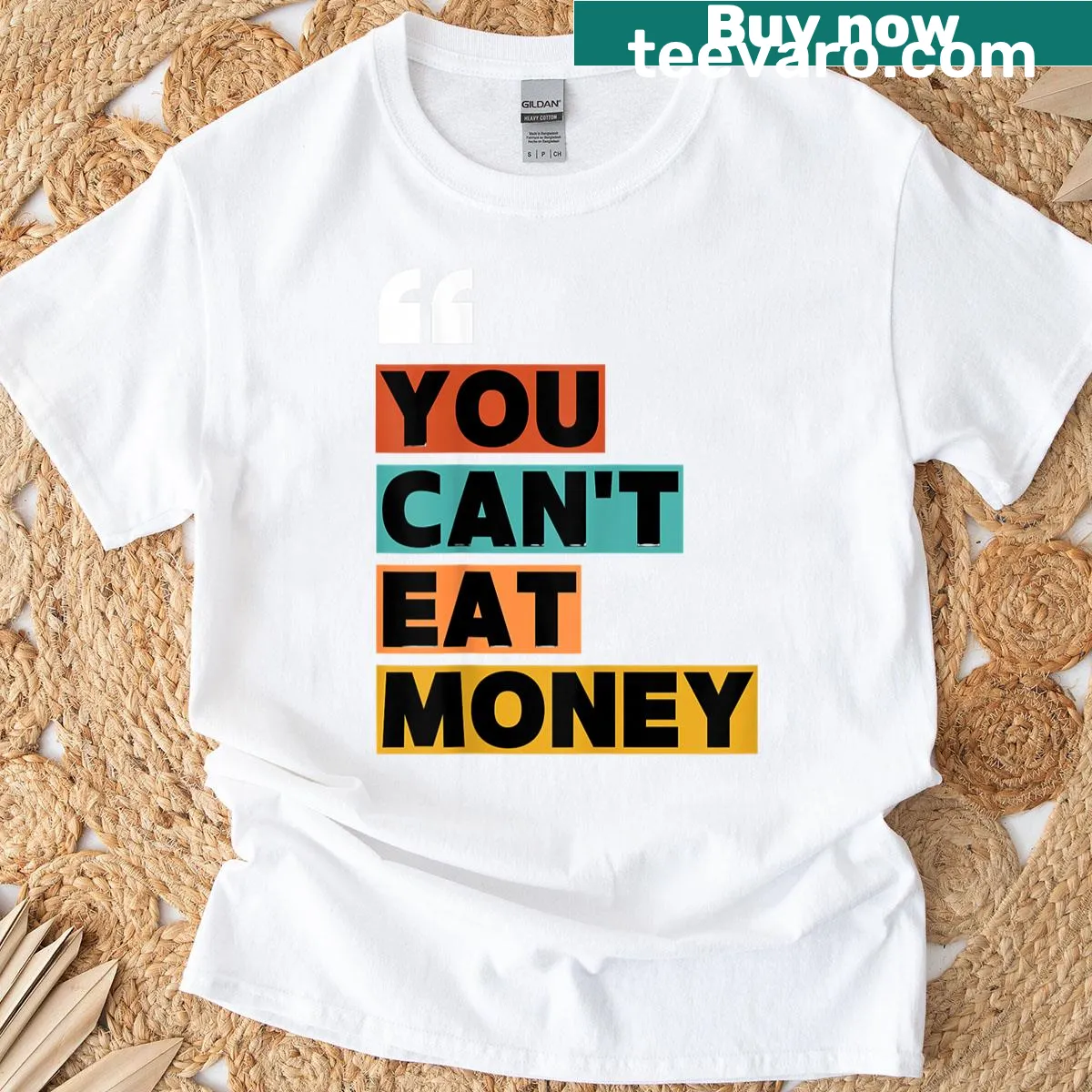 Vintage design T-shirt with humorous text about money — on a men's t-shirt