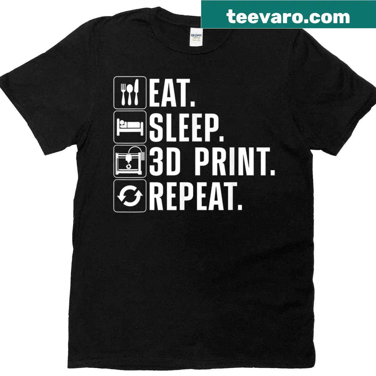 T-shirt featuring 3D printing graphics for enthusiasts — on a men's t-shirt