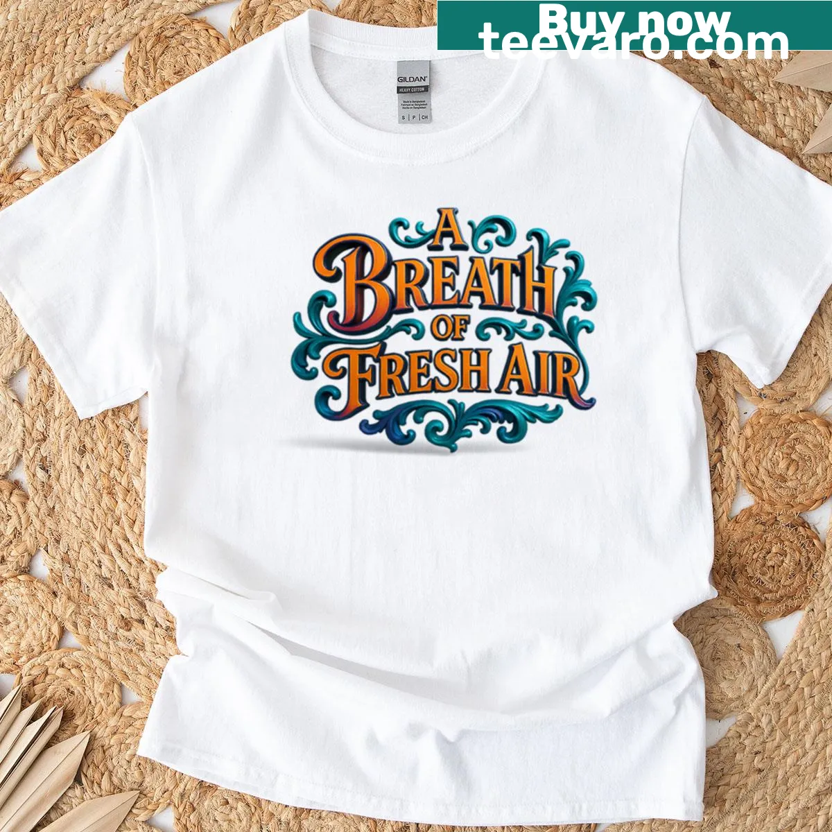 Inspirational typography t-shirt with a nature theme — on a men's t-shirt