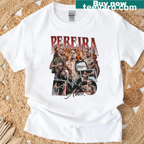 Vintage-style t-shirt celebrating Alex Pereira's MMA legacy