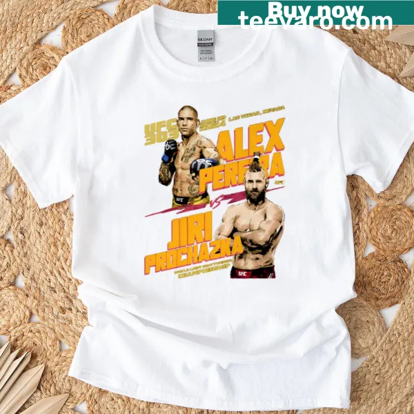 Illustrated T-shirt featuring Alex Pereira and Jiri Prochazka staredown