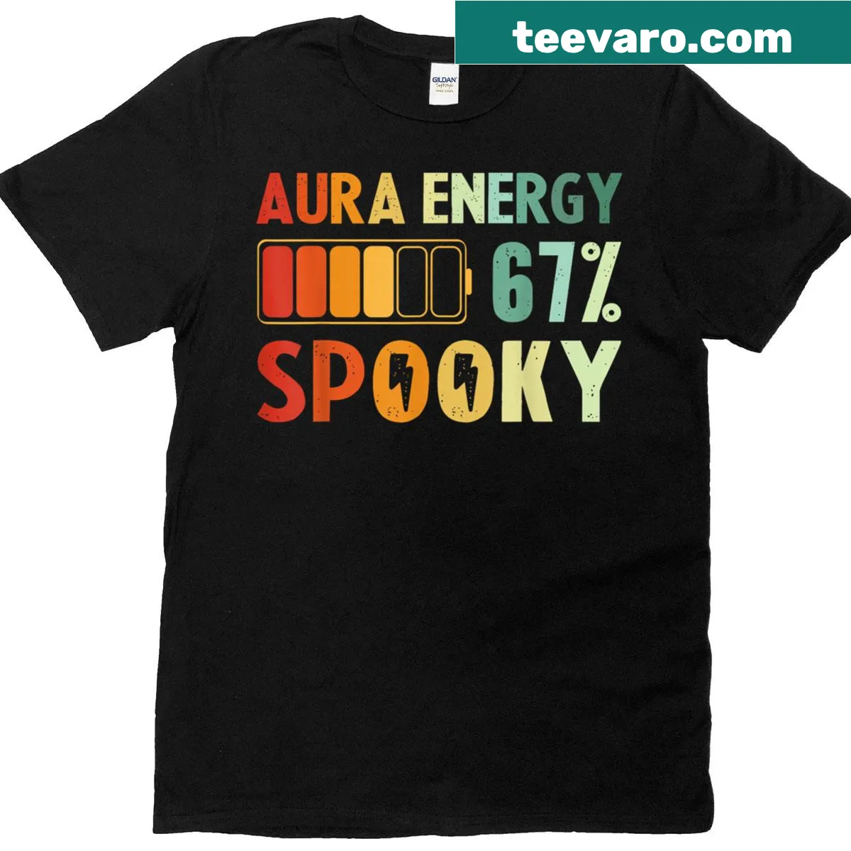 Funny retro Halloween meme shirt with spooky theme — on a men's t-shirt