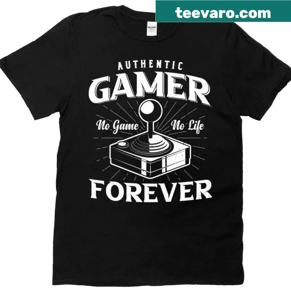 Authentic Gamer t-shirt with bold text designed for gaming enthusiasts.