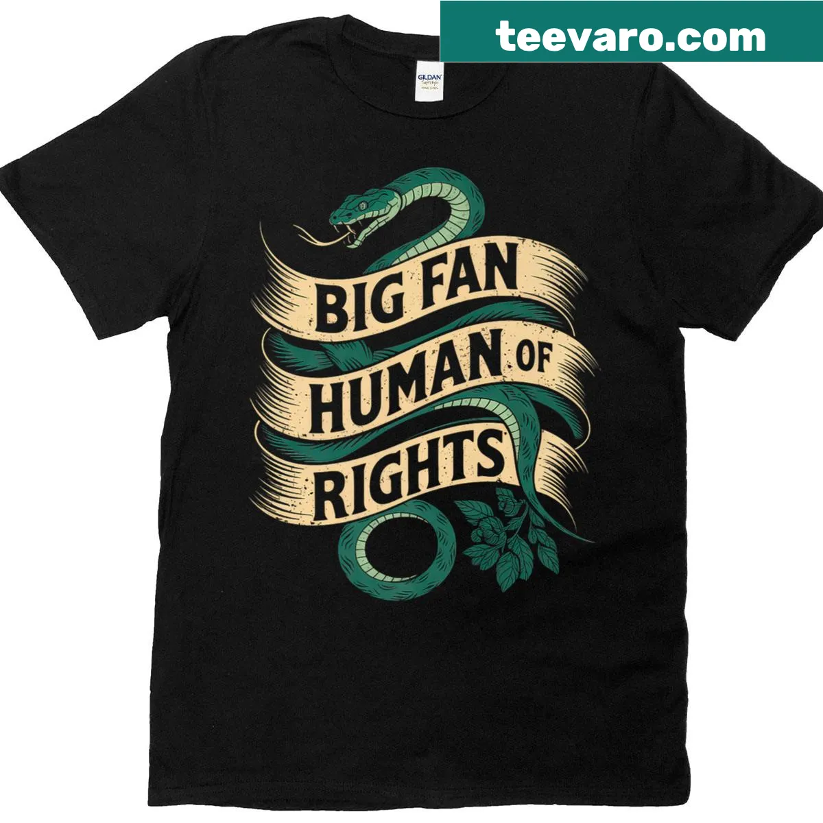 Funny feminist t-shirt saying 'Big Fan Of Human Rights' — on a men's t-shirt