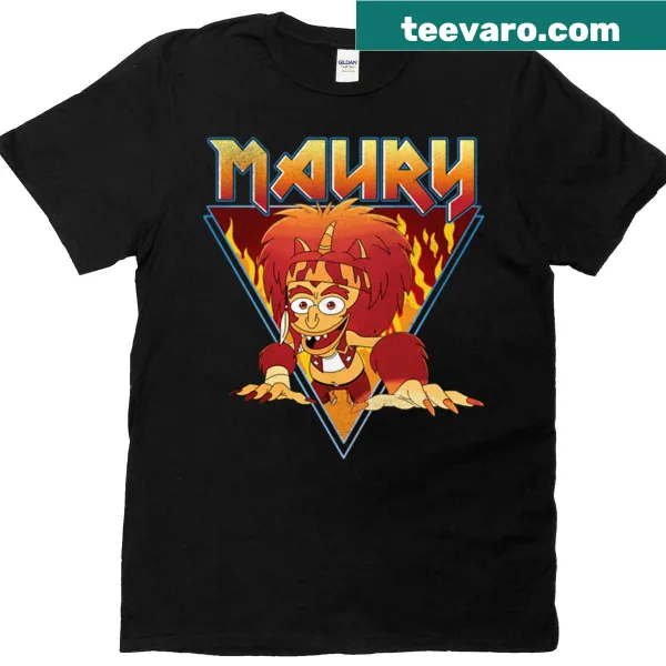 Vintage-style Big Mouth Maury graphic shirt with flames